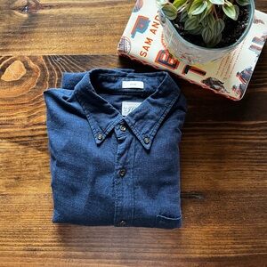 J. Crew Brushed-Twill Navy Button-Down
